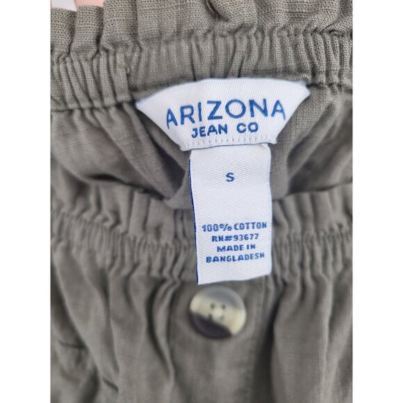 Arizona Jean Co Womens Green Button-Up Off-Shoulder Crop Top Size S - Picture 7 of 10